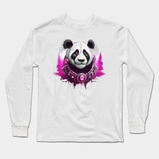 Purple Bling Panda Long Sleeve T-Shirt